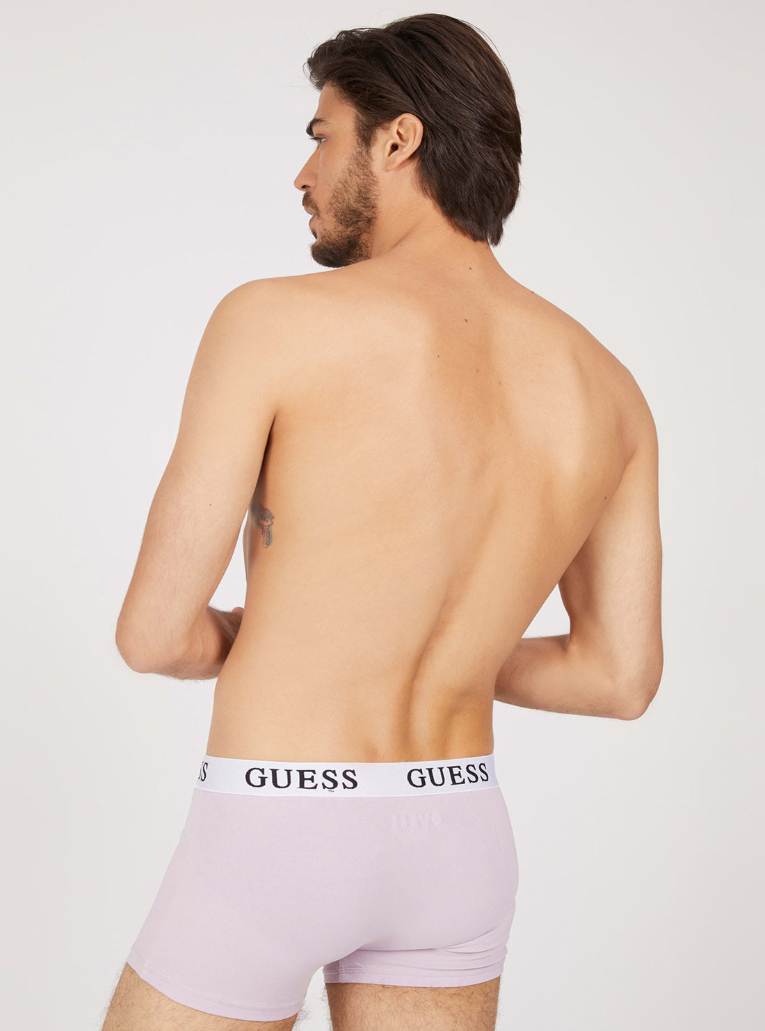GUESS Mens Blue Bandana Davie Boxer Trunk 3-Pack Set U1BG05K6YW1 Lilac White Back View