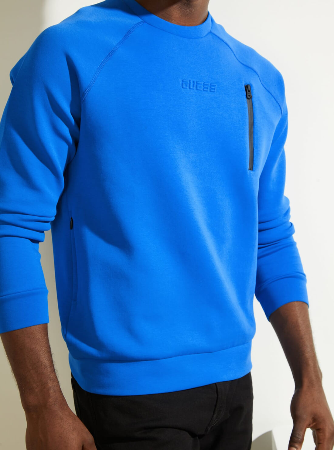 GUESS Mens Blue Abbot Active Jumper U1YA22FL03P Detail View