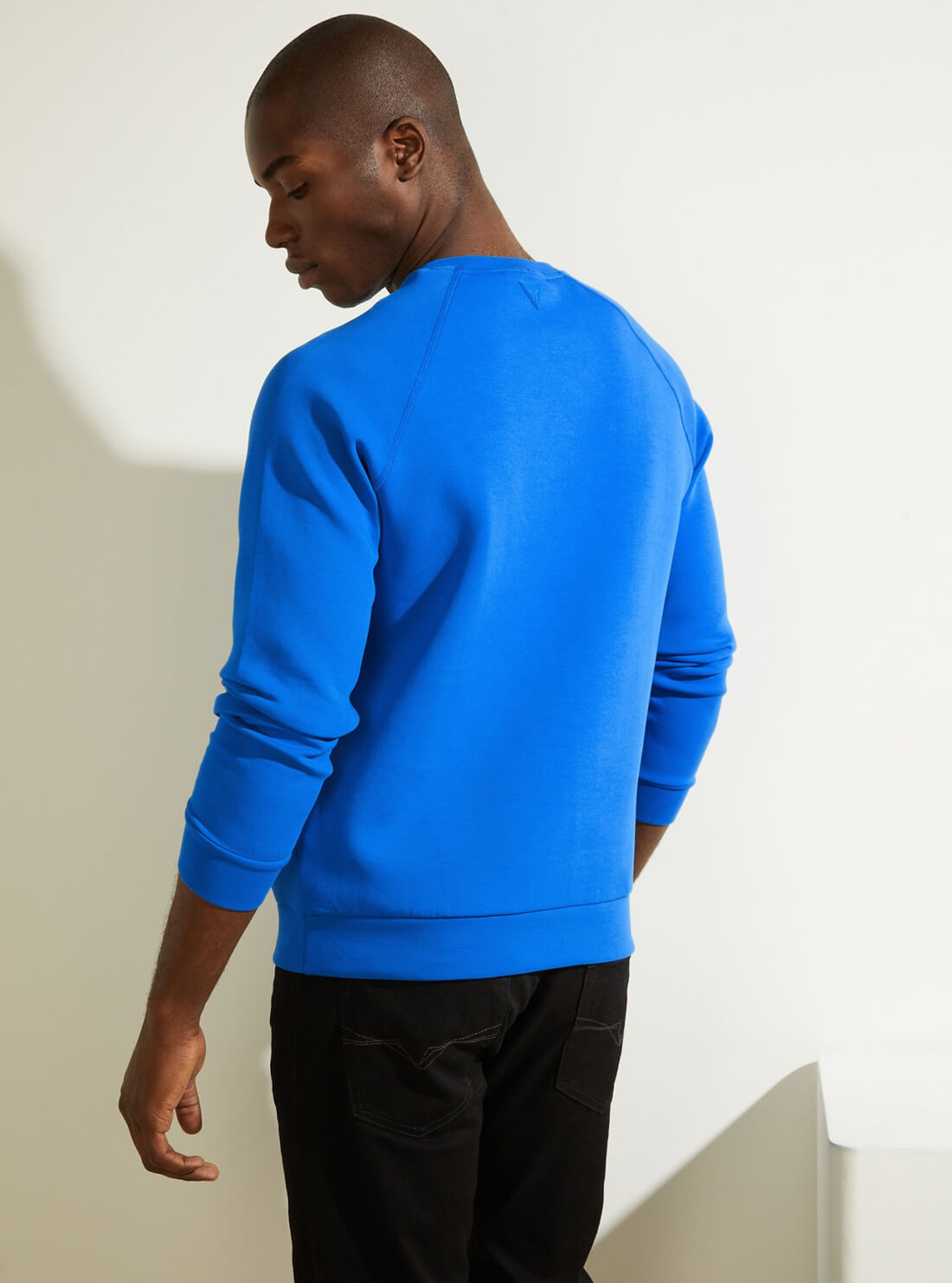 GUESS Mens Blue Abbot Active Jumper U1YA22FL03P Back View