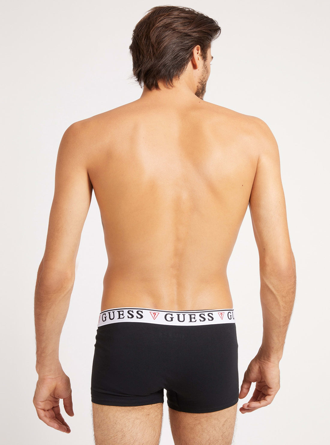 GUESS Mens Multi Brian Boxer 3-Pack Trunks U97G01JR003 Black Back View