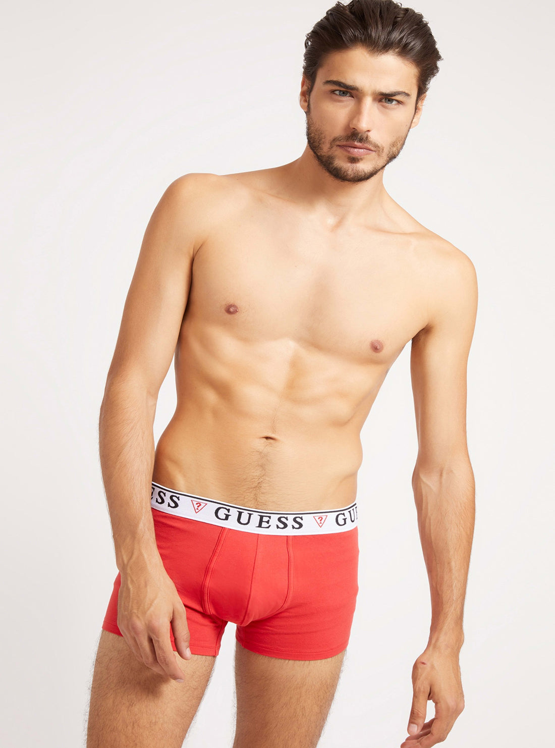 GUESS Mens Multi Brian Boxer 3-Pack Trunks U97G01JR003 Red Front View