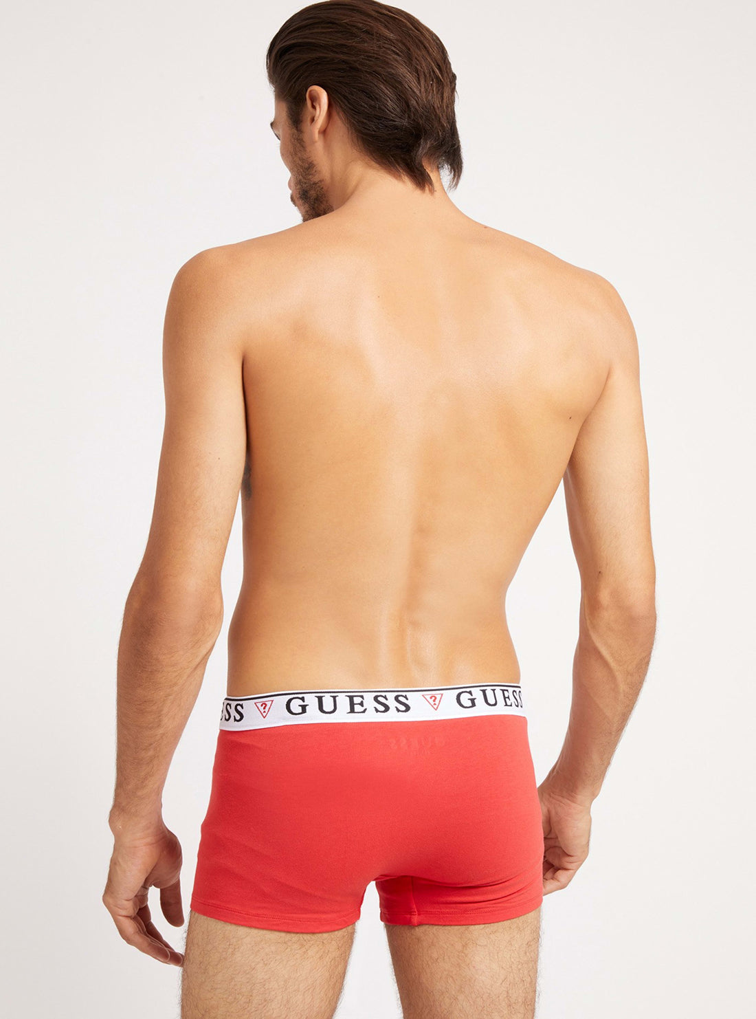 GUESS Mens Multi Brian Boxer 3-Pack Trunks U97G01JR003 Red Back View