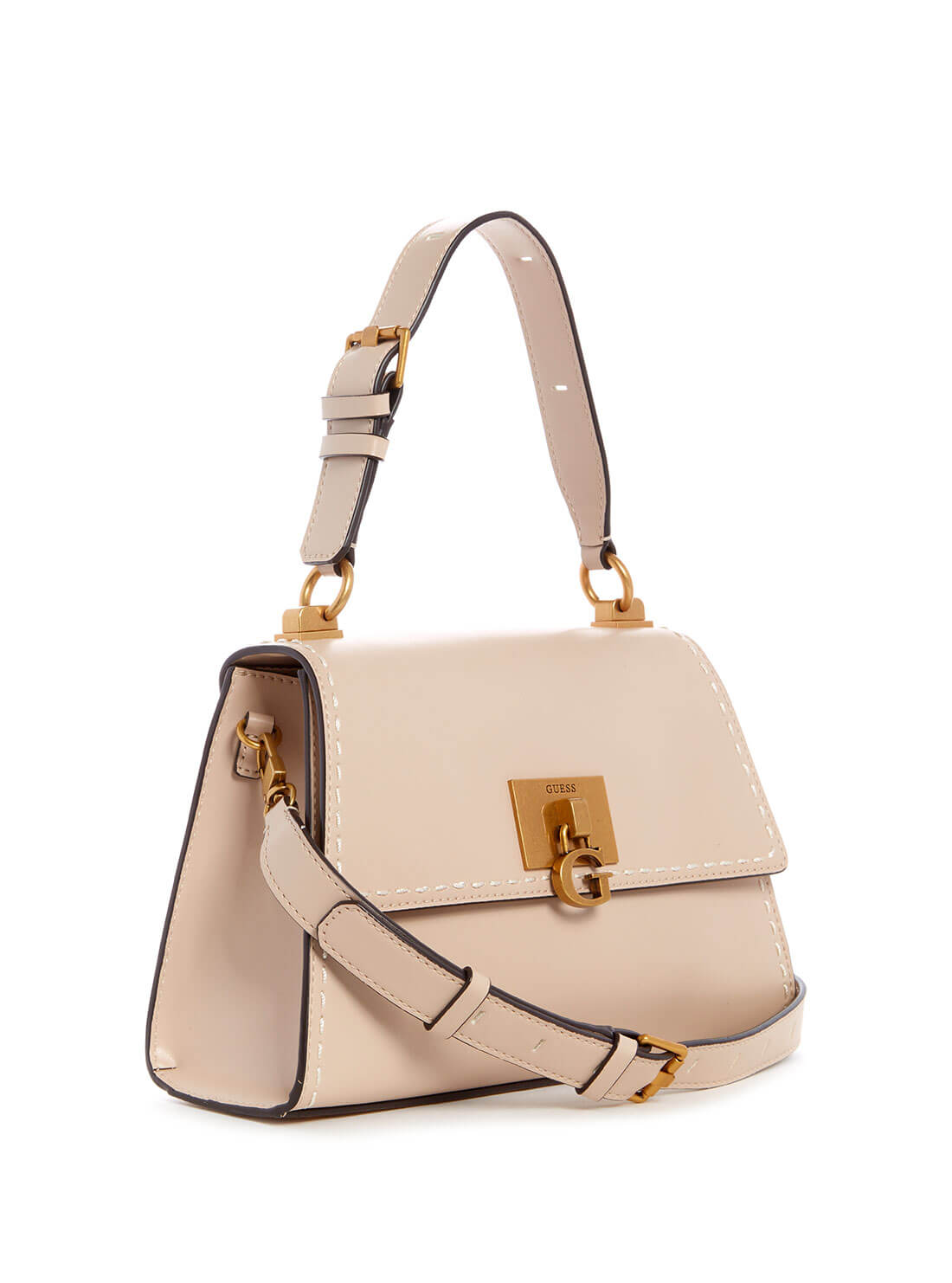  GUESS Womens Beige Stephi Shoulder Bag VB787520 Front Side View
