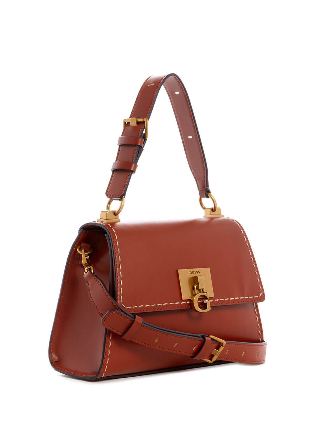 GUESS Womens Brown Stephi Shoulder Bag VB787520 Front Side View