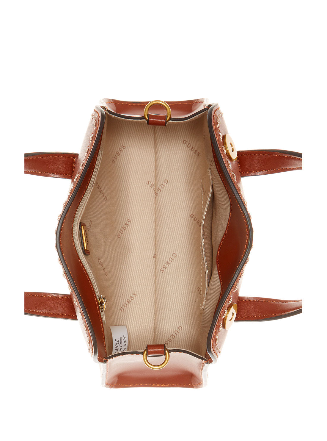 GUESS Womens  Brown Stephi Mini Satchel VB787576 Inside View