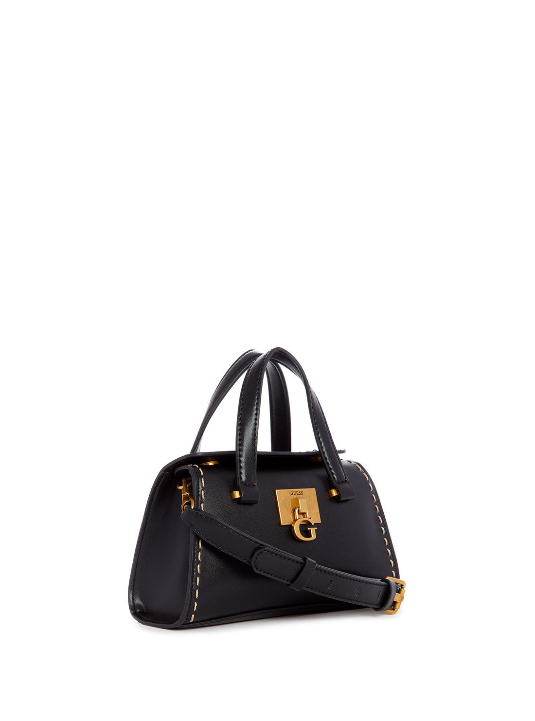GUESS Womens  Black Stephi Mini Satchel VB787576 Front Side View