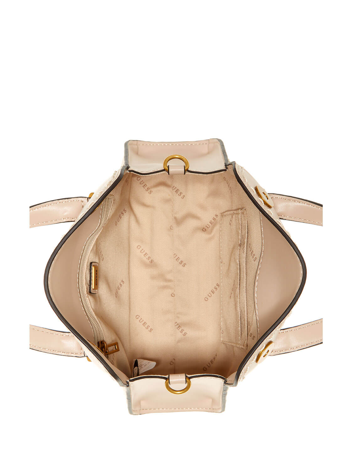 GUESS Womens  Beige Stephi Mini Satchel VB787576 Inside View