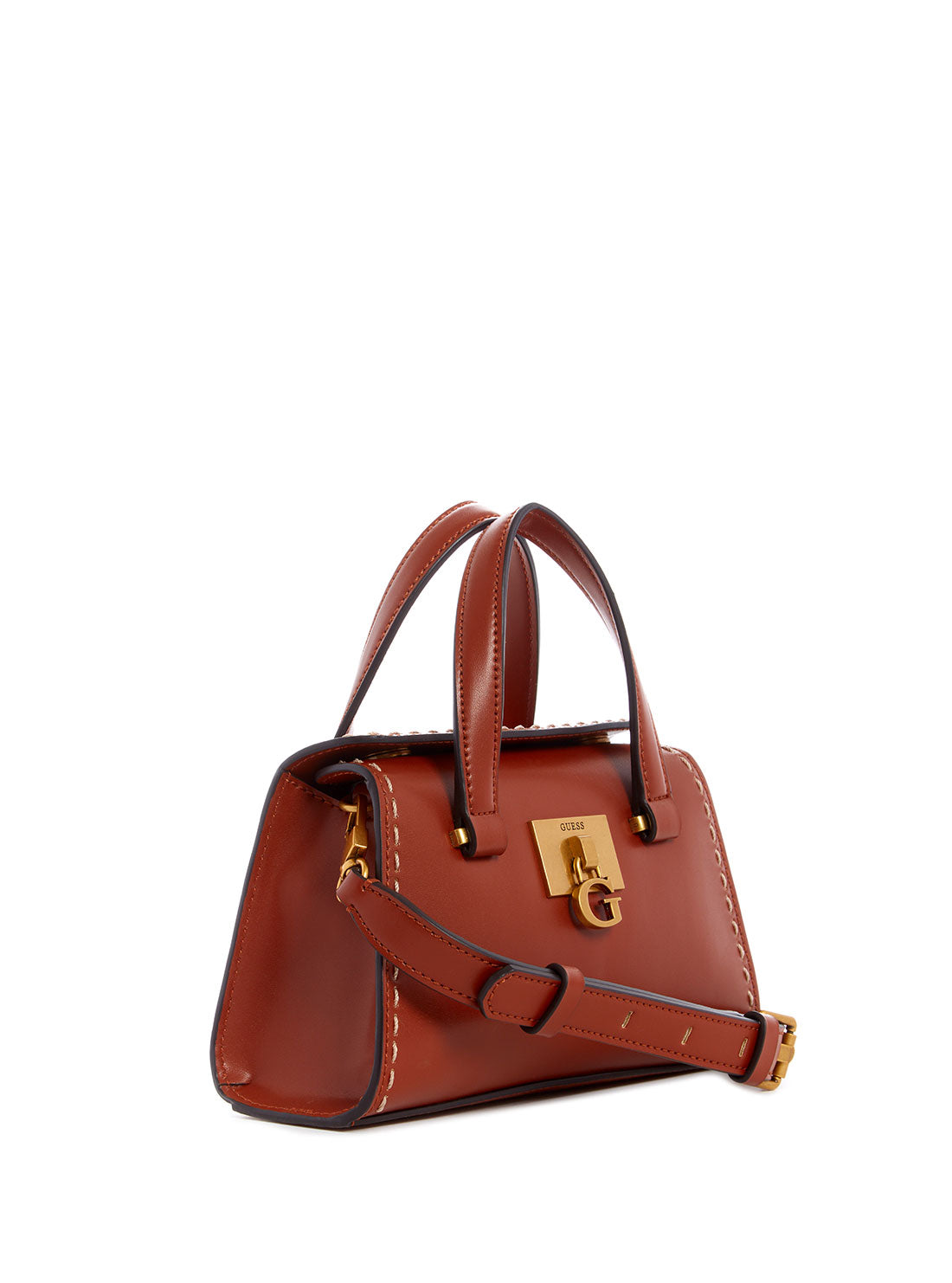 GUESS Womens  Brown Stephi Mini Satchel VB787576 Front Side View