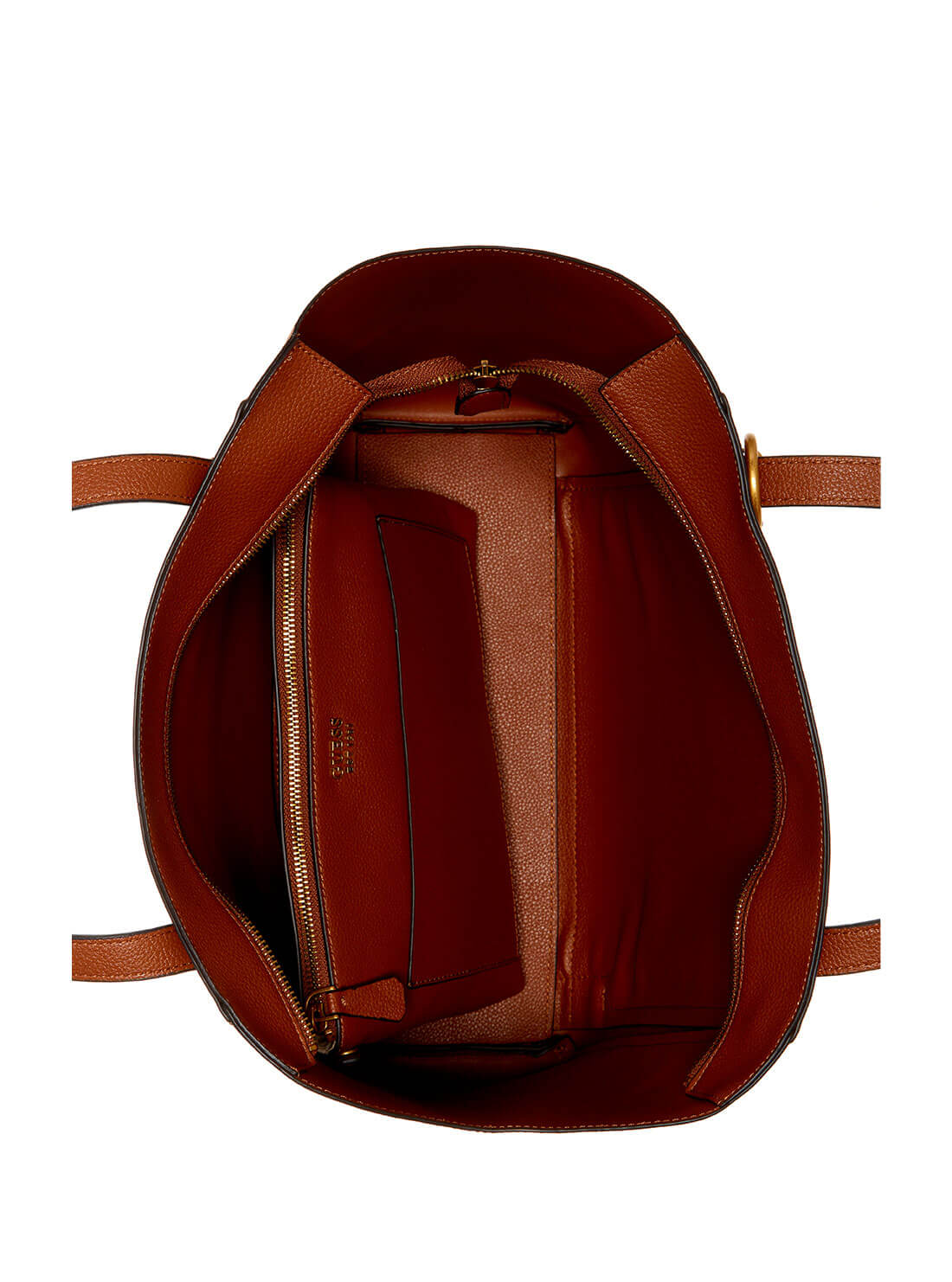 GUESS Womens  Brown Naya Tote Bag VB788124 Inside View