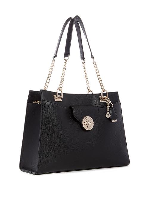 GUESS Womens Black Belle Isle Society Carrryall VG774423 Side View