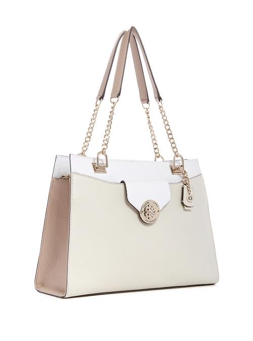 GUESS Womens Stone White Belle Isle Society Carryall VG774423 Side View