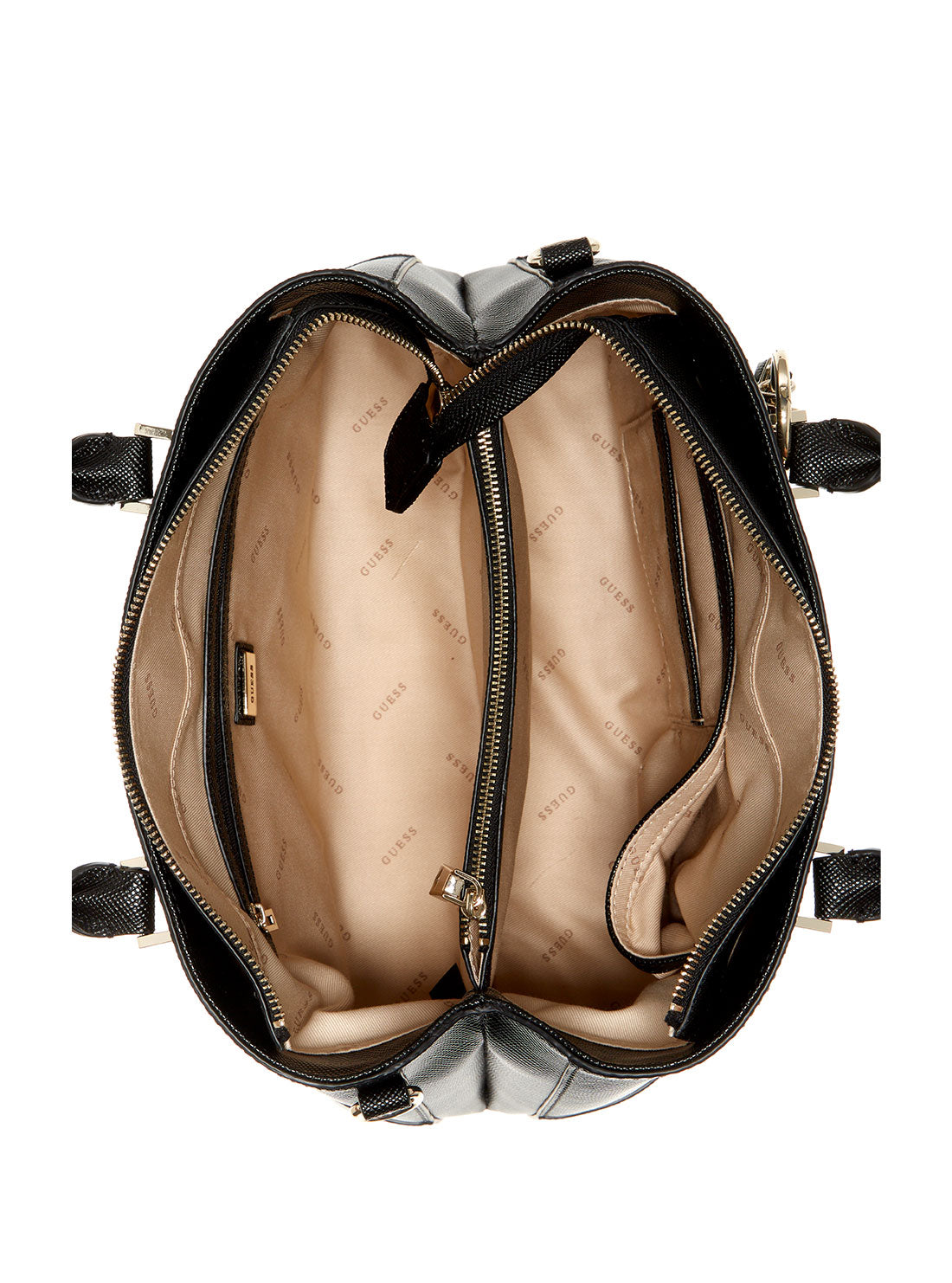GUESS Womens Black Cordelia Luxury Satchel VG813006 Inside View