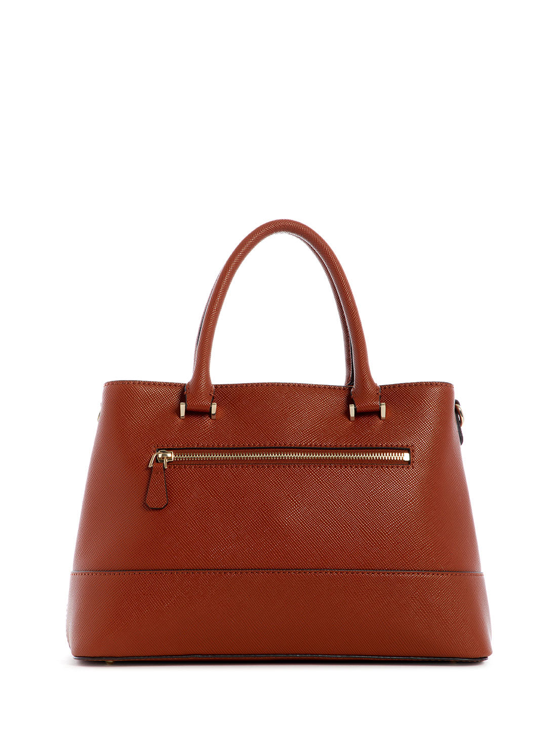 GUESS Womens Cognac Brown Cordelia Luxury Satchel VG813006 Back View
