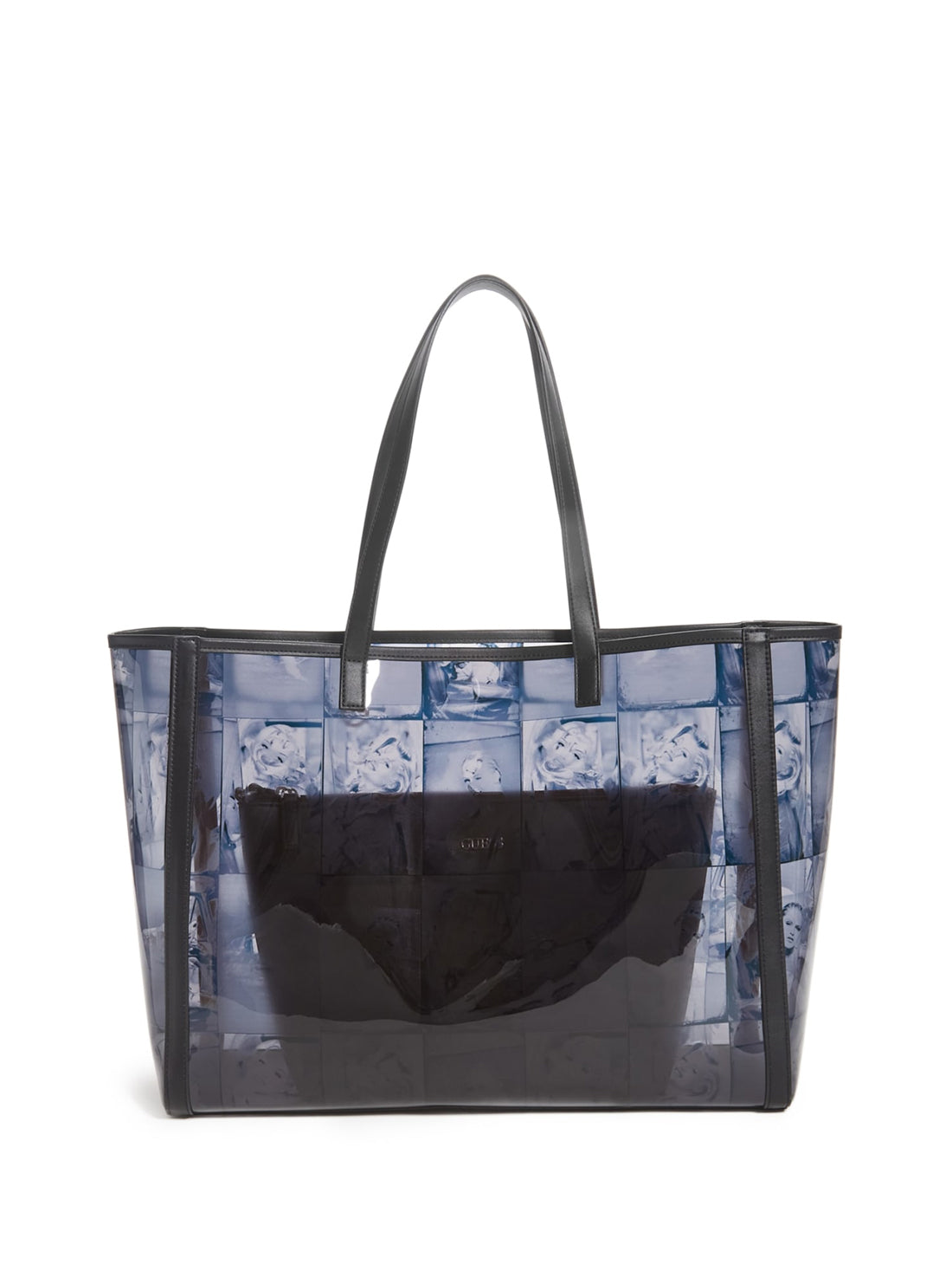 GUESS Womens GUESS Originals x Anna Nicole Smith Black Graphic Print Tote Bag VY841223 Clutch Inside View