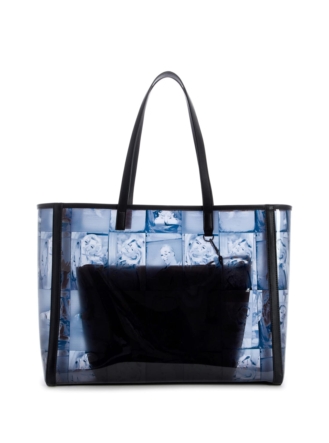GUESS Womens GUESS Originals x Anna Nicole Smith Black Graphic Print Tote Bag VY841223 Back View