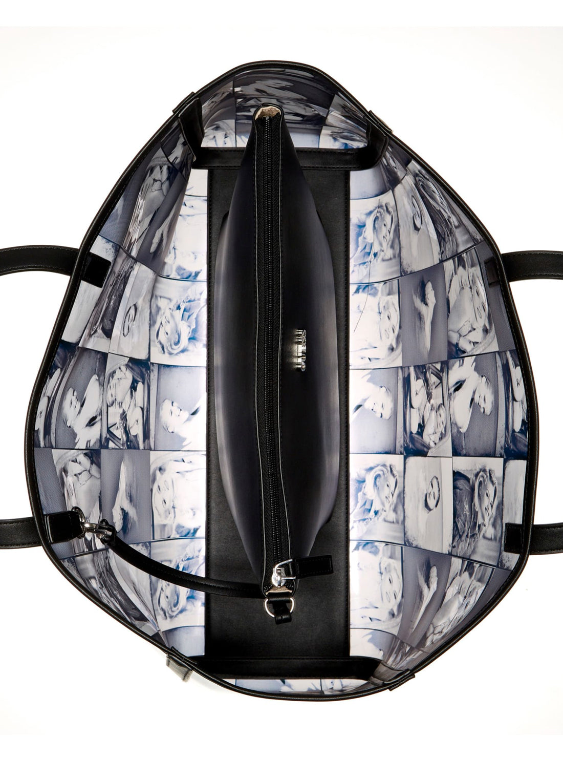 GUESS Womens GUESS Originals x Anna Nicole Smith Black Graphic Print Tote Bag VY841223 Inside View