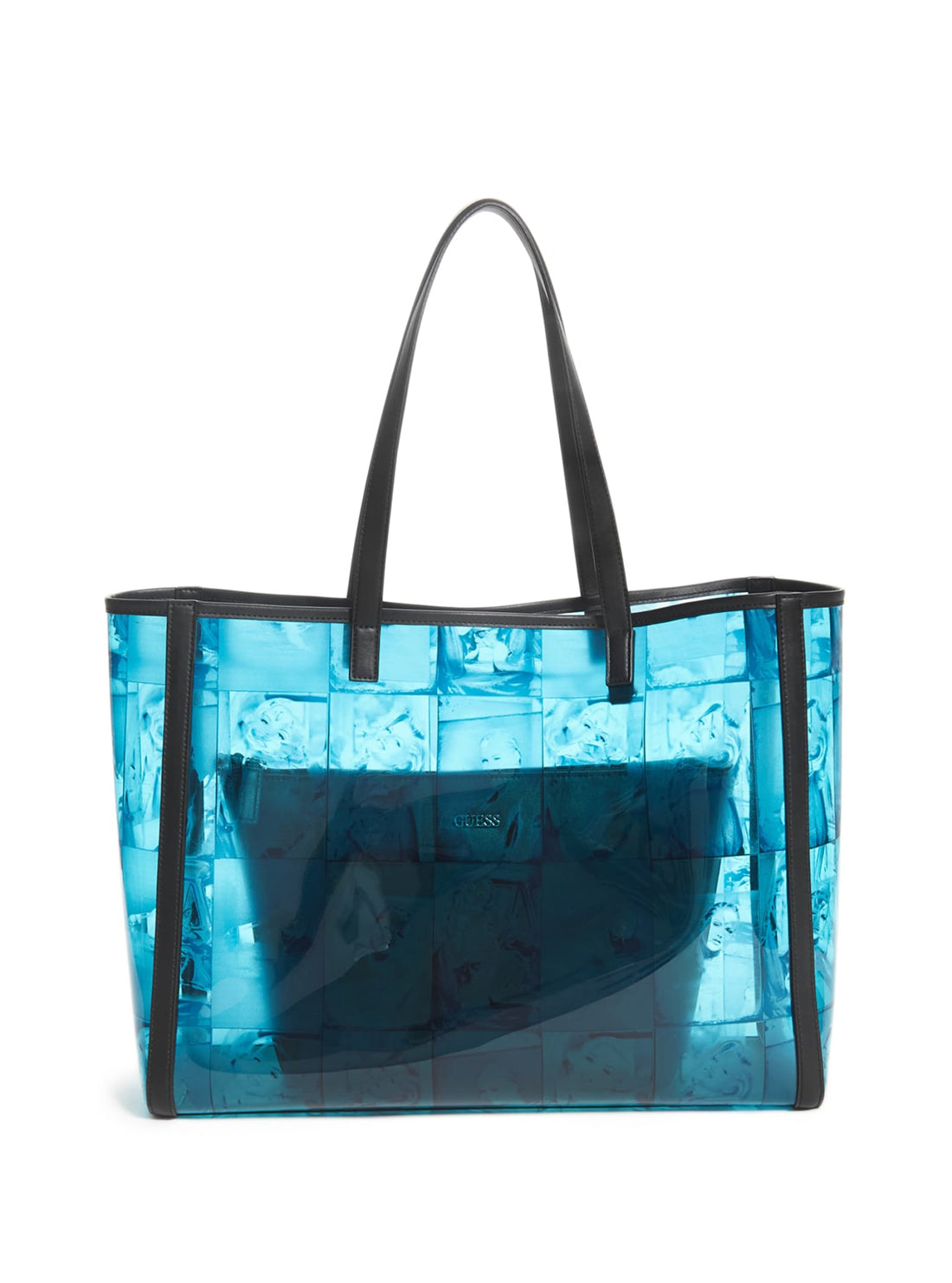GUESS Womens GUESS Originals x Anna Nicole Smith Teal Tote Bag VY841223 Clutch Inside View