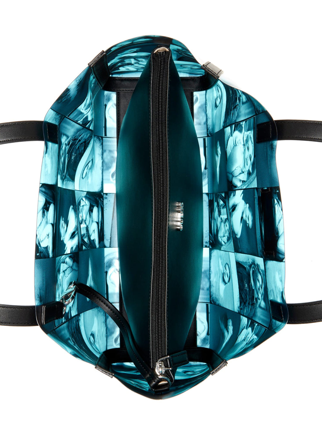 GUESS Womens GUESS Originals x Anna Nicole Smith Teal Tote Bag VY841223 Inside View