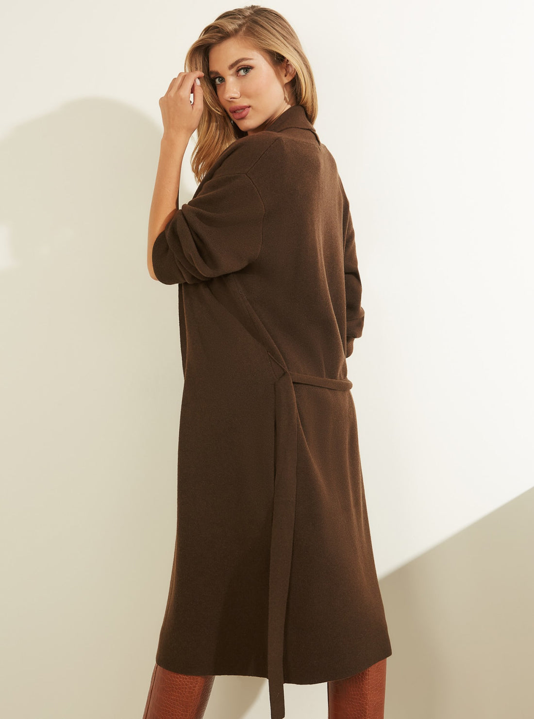 GUESS Womens Brown Clarissa Cardigan Jacket W1BR29Z2WD0 Back View