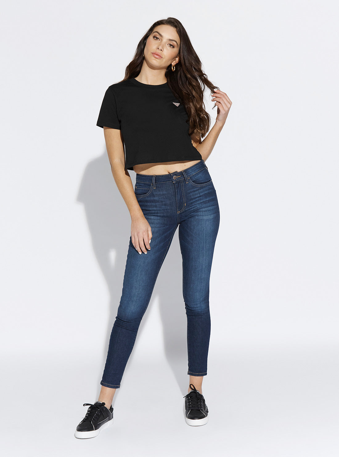 GUESS Womens High-Rise 1981 Skinny Denim Jeans in Nori Wash WB8AB4D3ED0 Full View