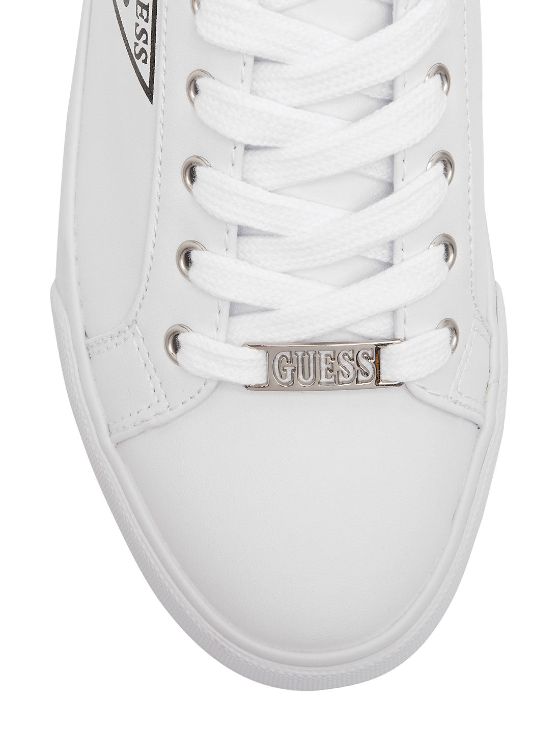 GUESS Womens  White Logo Caught Sneakers CAUGHT-A  Top View