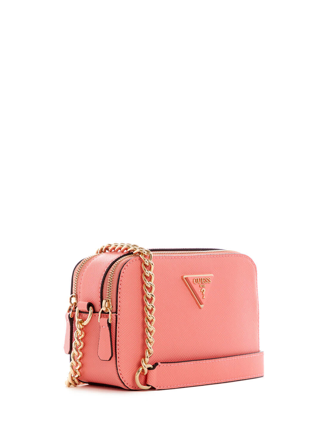 GUESS Womens  Pink Noelle Crossbody Camera Bag ZG787914 Front Side View