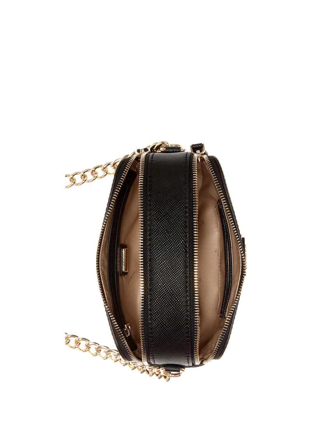GUESS Womens  Black Noelle Crossbody Camera Bag ZG787914 Inside View