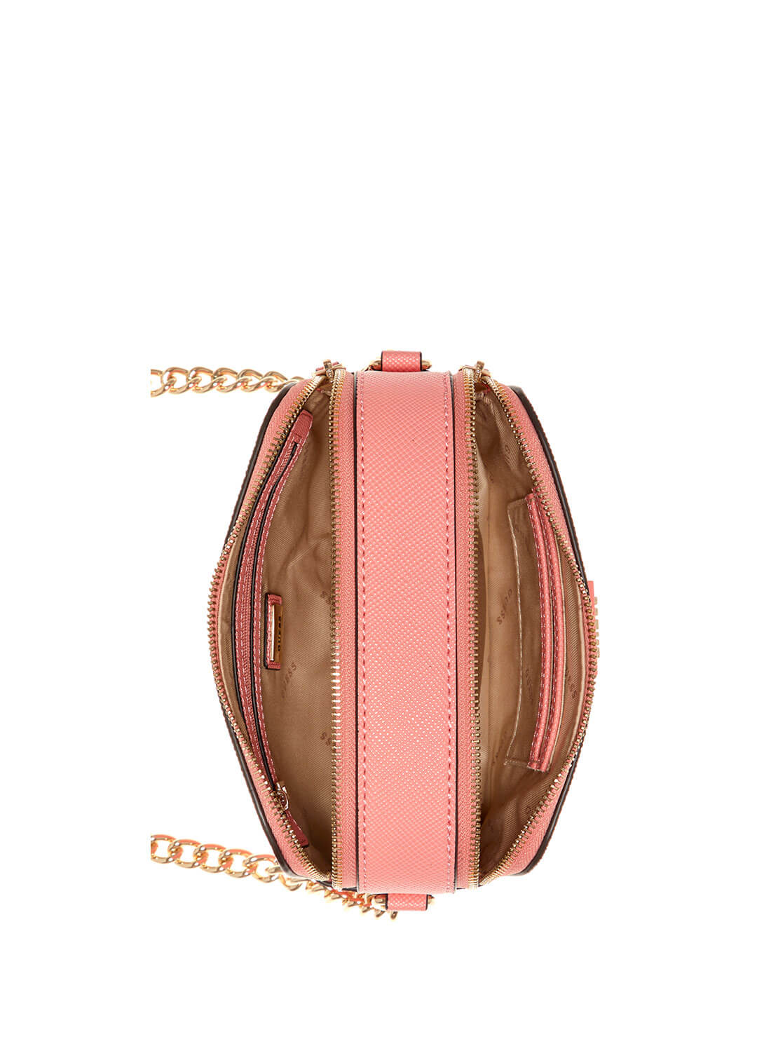 GUESS Womens  Pink Noelle Crossbody Camera Bag ZG787914 Inside View