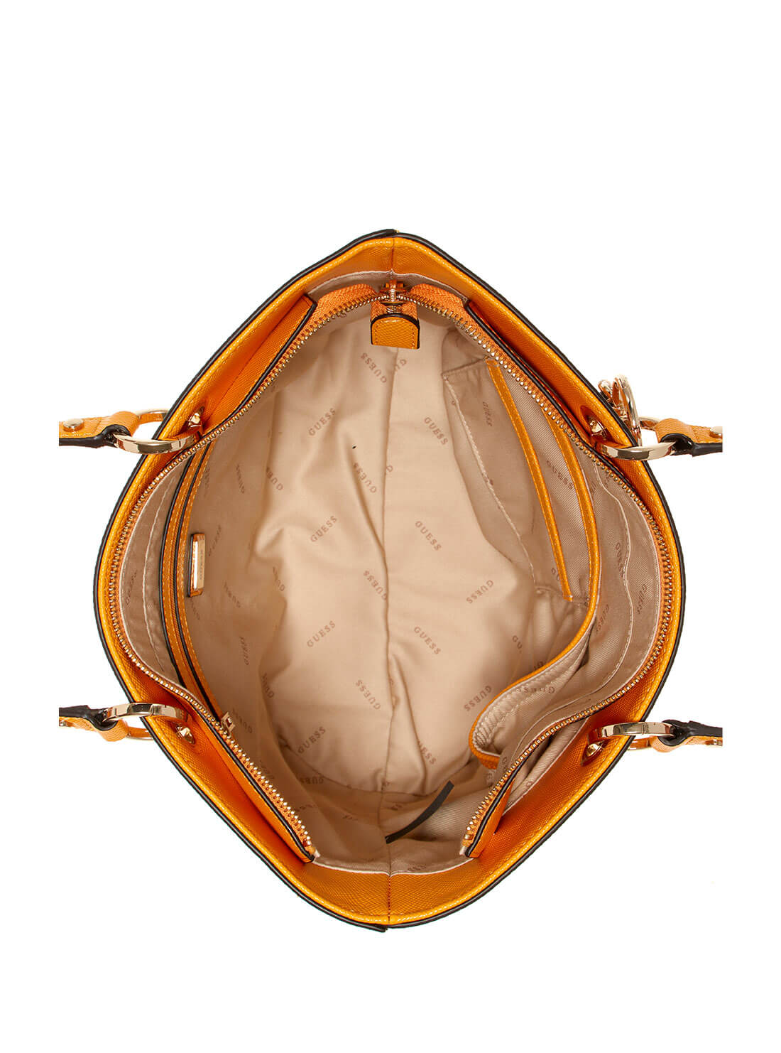 GUESS Womens Mango Orange Noelle Small Elite Tote Bag ZG787922 Inside View