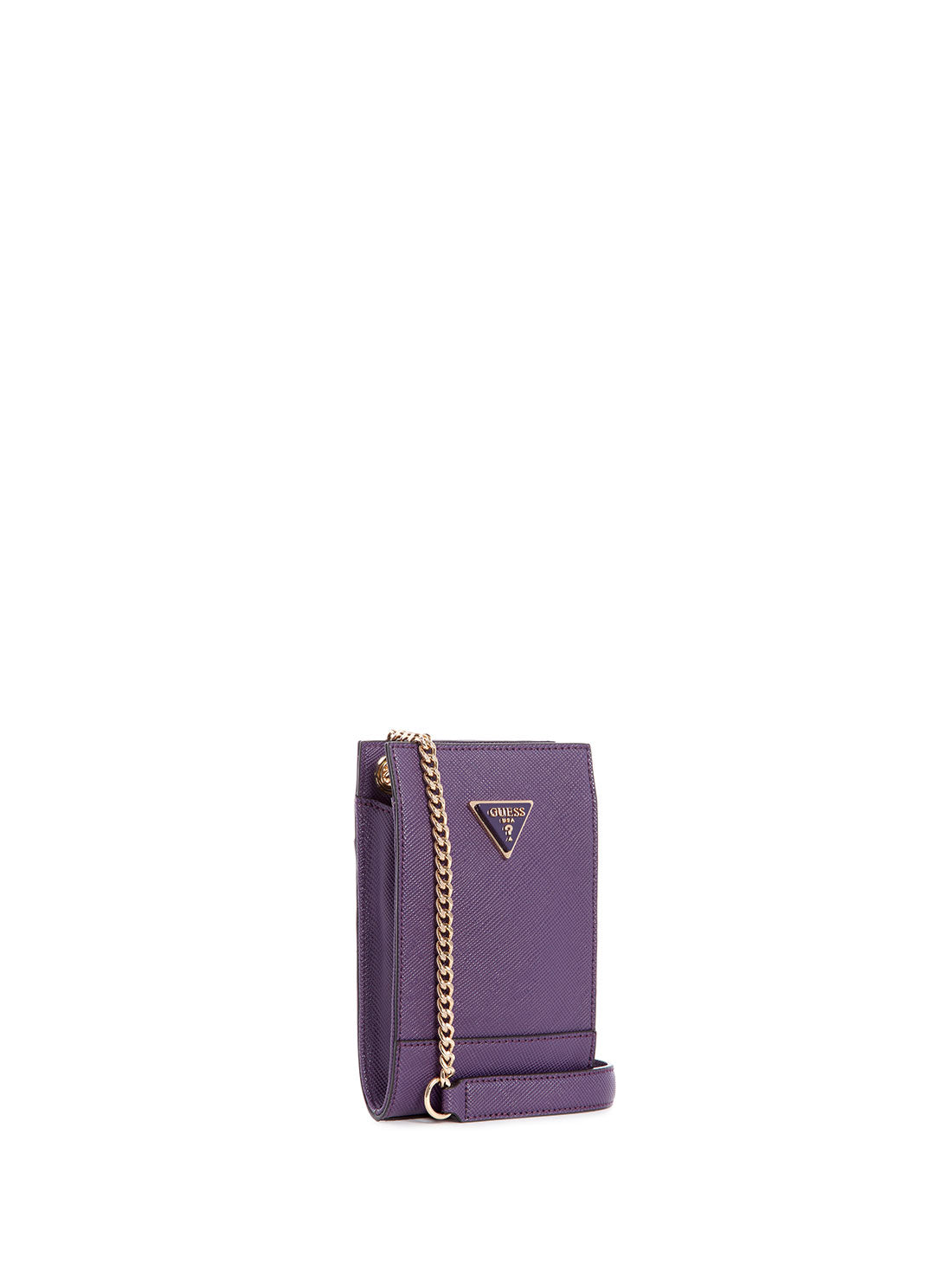 GUESS Women's Eggplant Noelle Chit Chat Crossbody Bag Front Side View