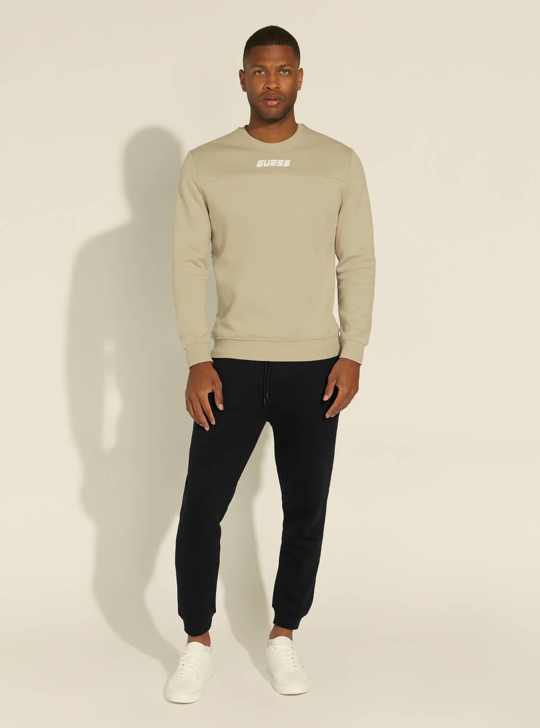 GUESS Mens Beige Aray Active Jumper U1YA51KA3P1 Full View