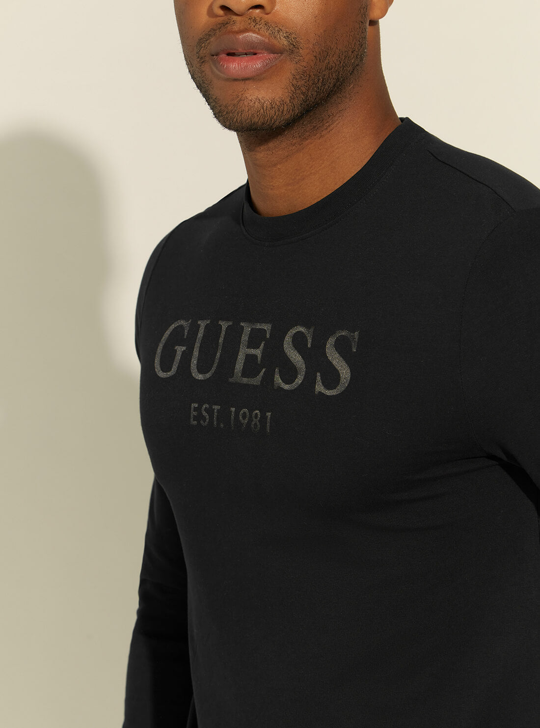 GUESS Mens Black Beau Active Fleece Sweatshirt M1YQ08K6ZS1 Detail View