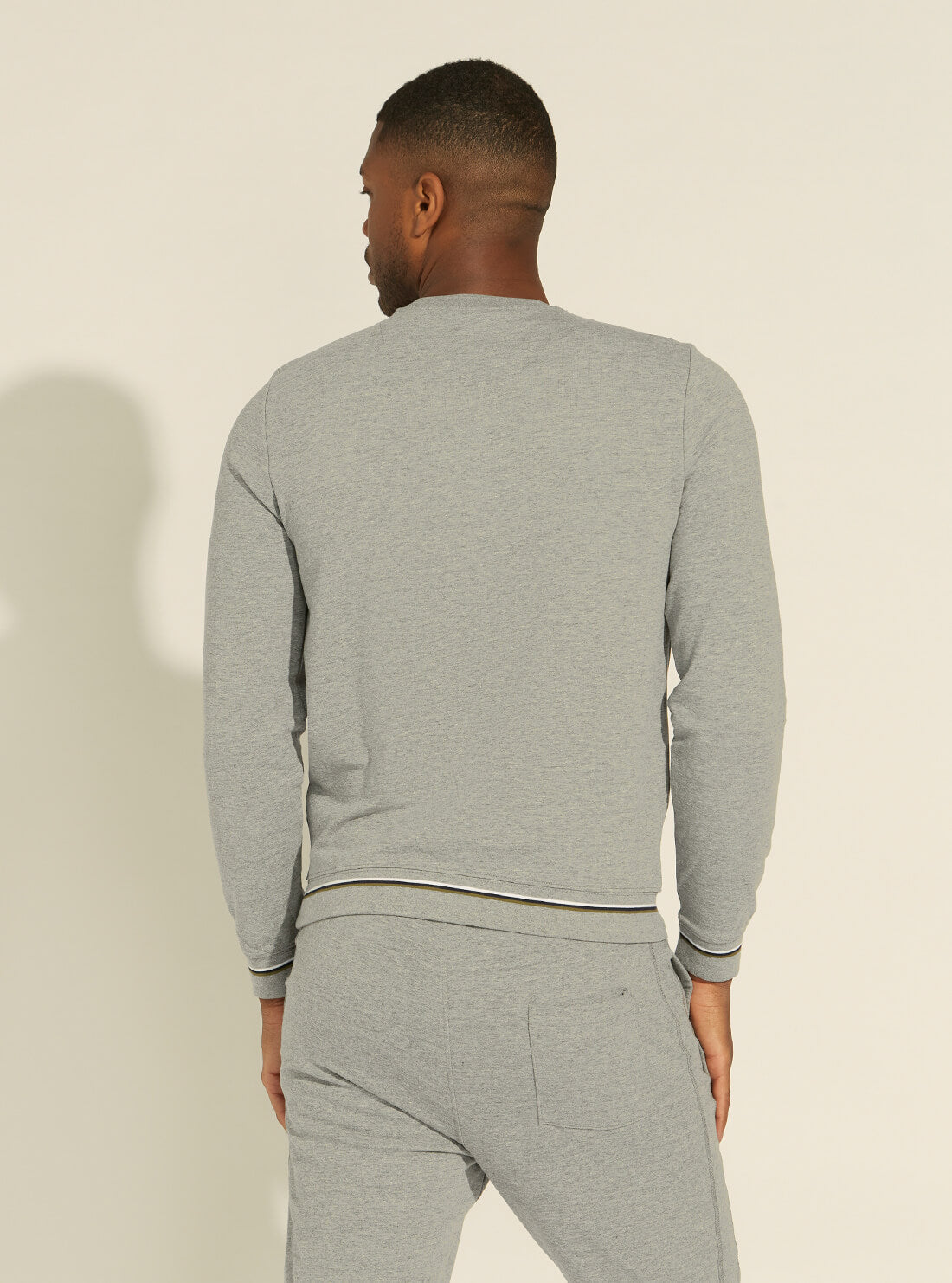 GUESS Mens Grey Beau Active Fleece Sweatshirt M1YQ08K6ZS1 Back View
