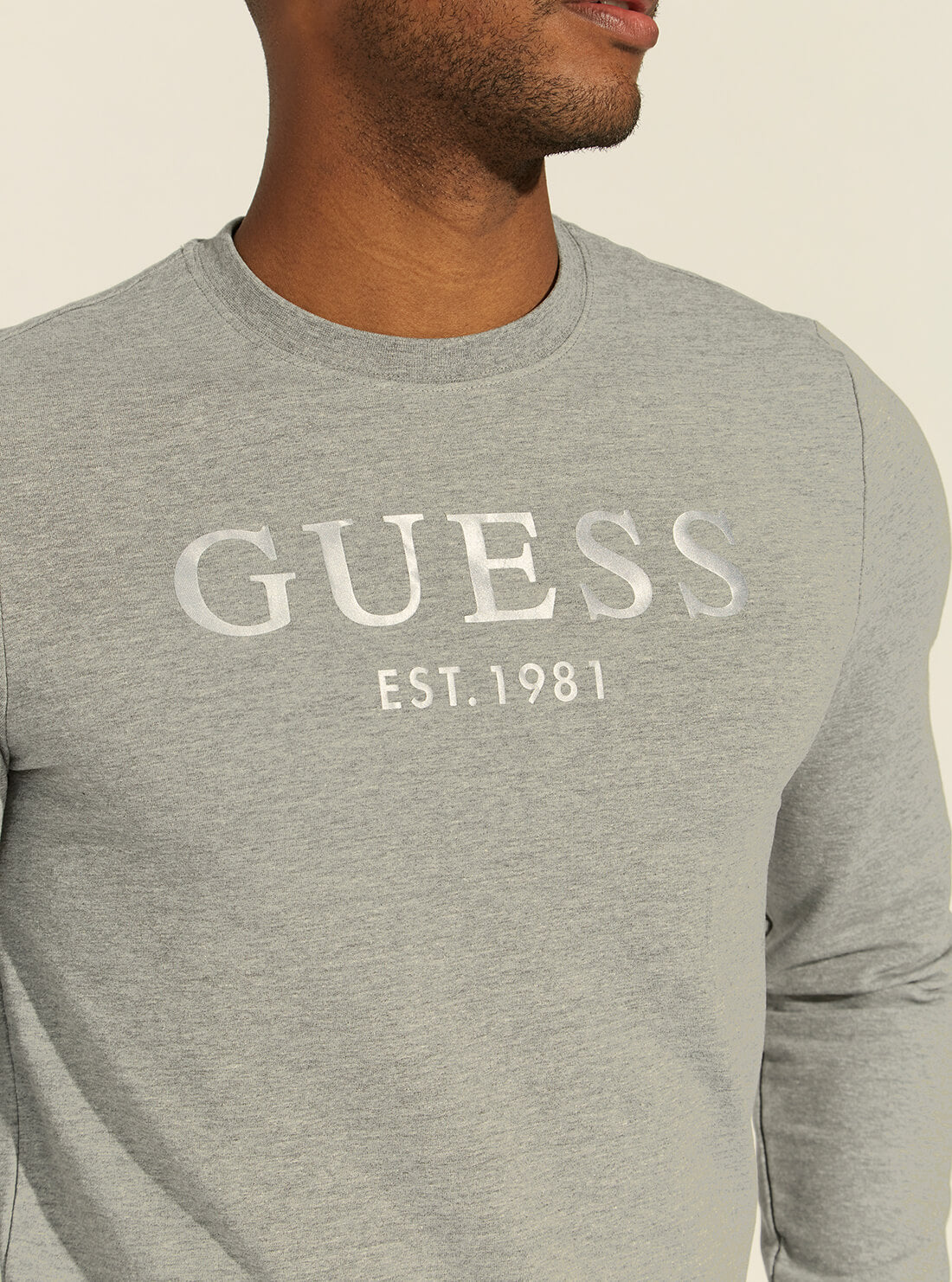 GUESS Mens Grey Beau Active Fleece Sweatshirt M1YQ08K6ZS1 Detail View