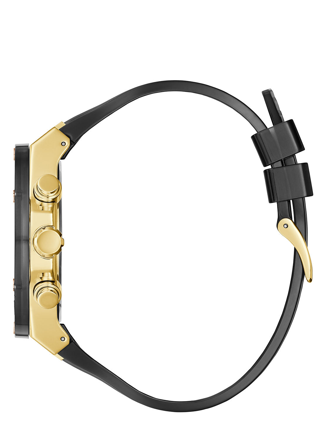 GUESS Mens Black And Gold Poseidon Watch GW0425G1 Side View