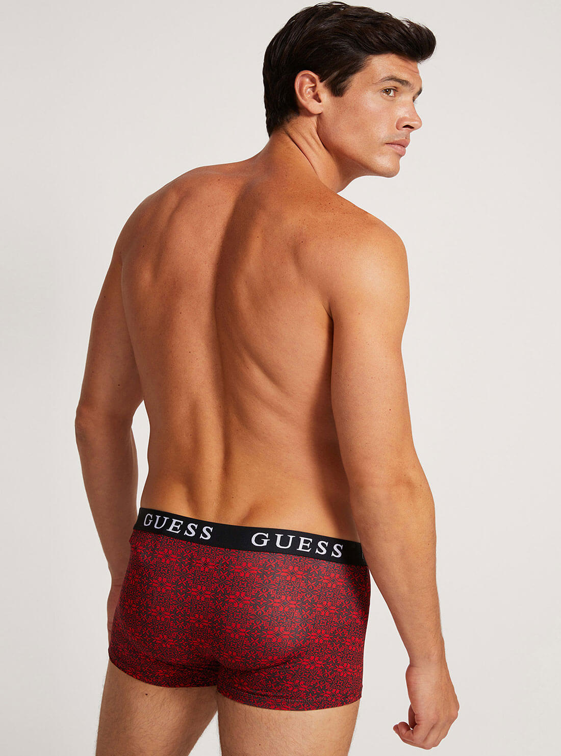 GUESS Mens Black and Red Boxer Brief And Socks 2-Piece Set U1BG01K6YW1 Back View