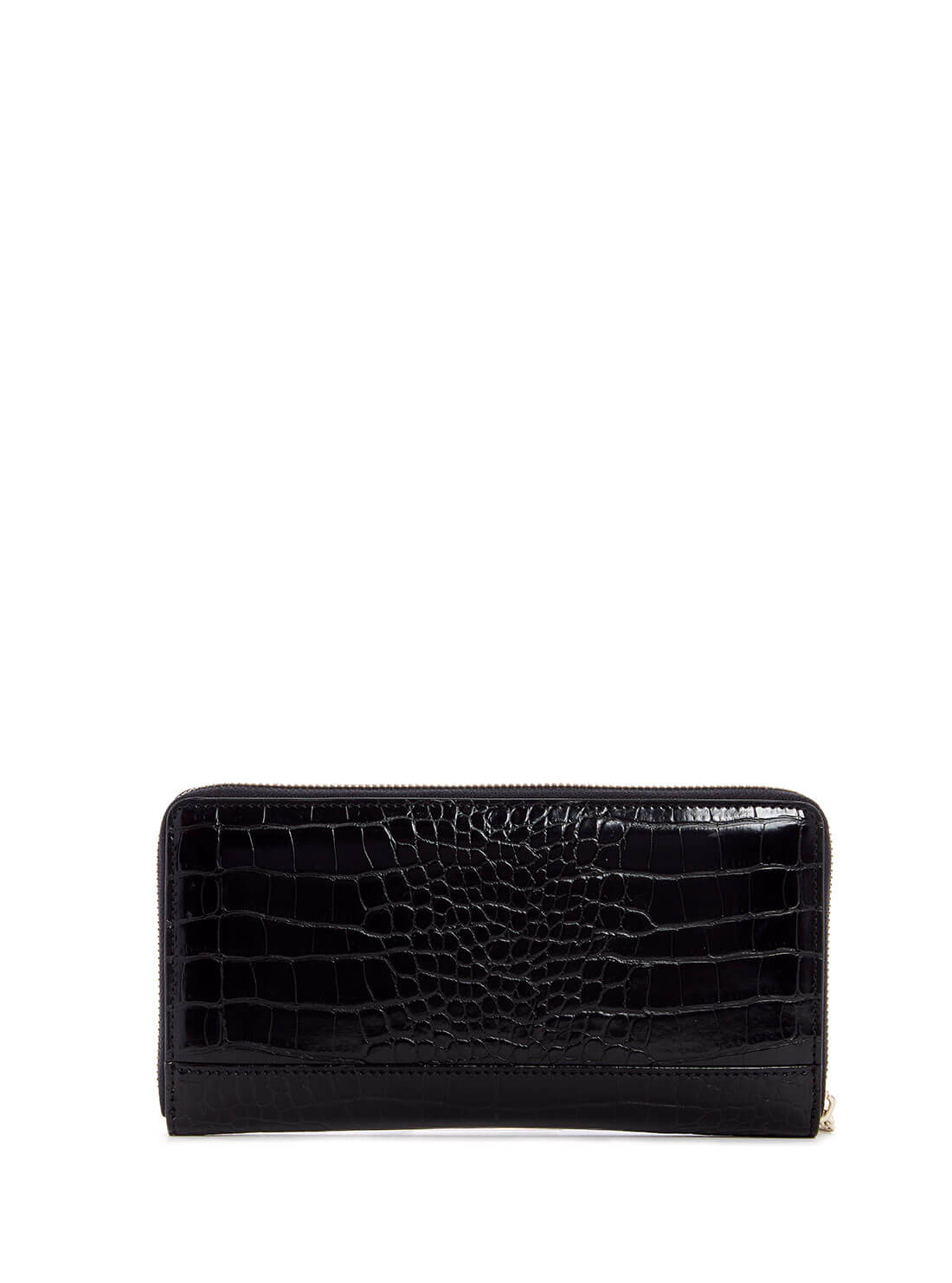 GUESS Womens  Black Croc Katey Cheque Organiser Wallet CG787063 Back View