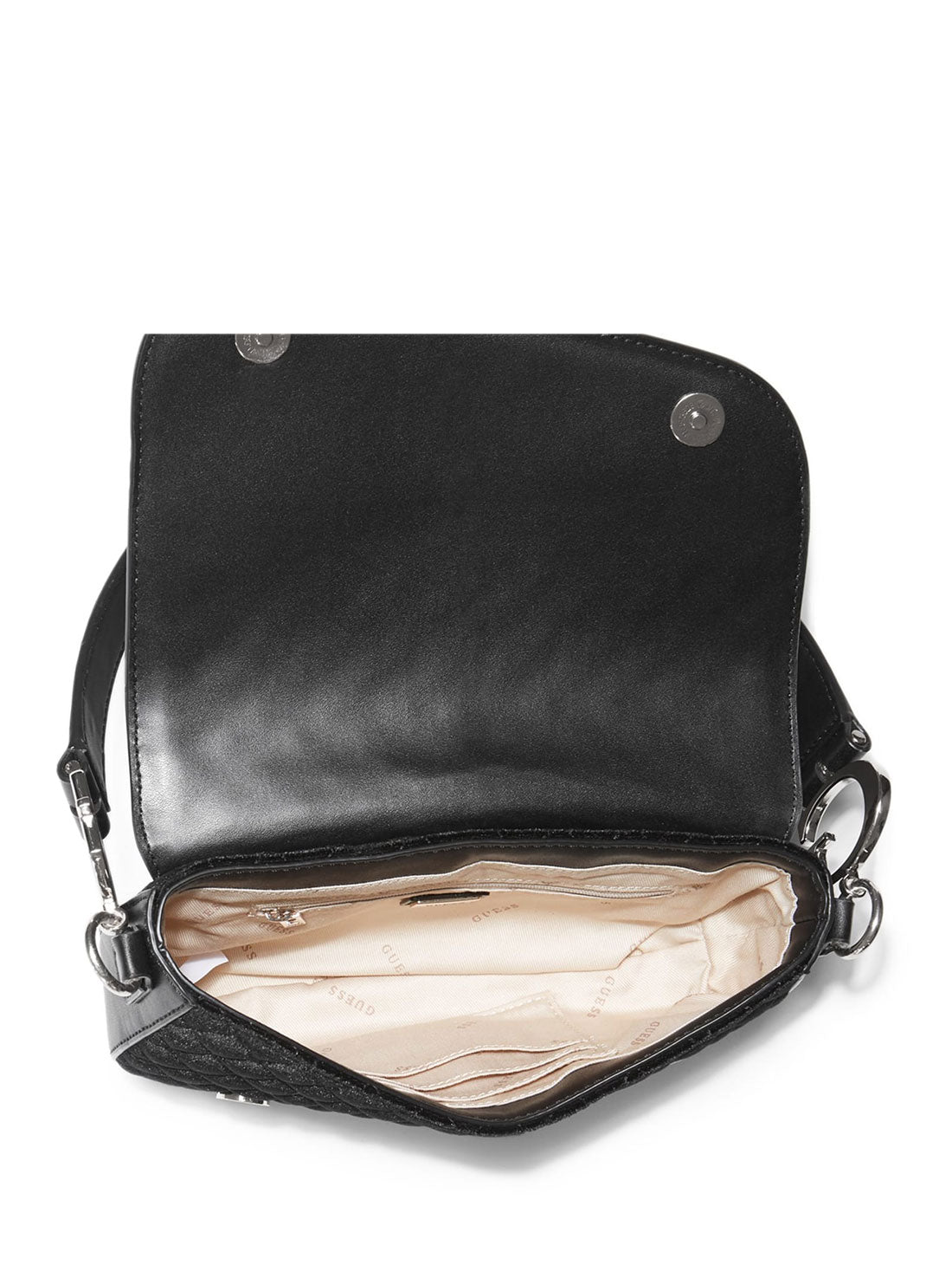 GUESS Womens Black G Dream Shoulder Bag QG837620 Inside View