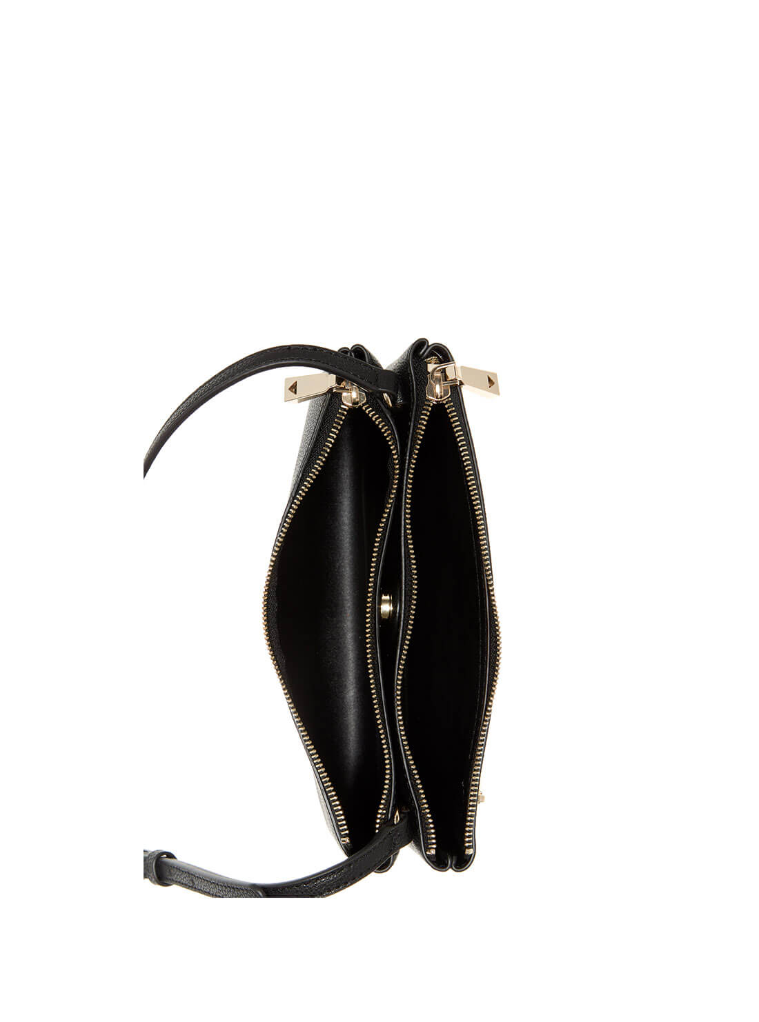 GUESS Womens Black Naya Double Zip Crossbody Bag VG788170 Inside View