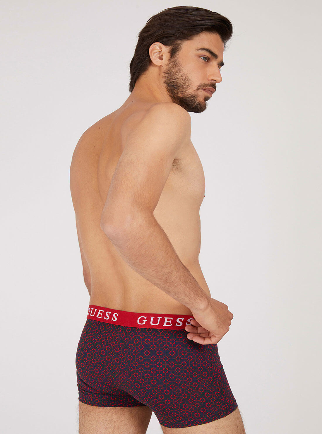 GUESS Mens Navy and Red Boxer Brief And Socks 2-Piece Set U1BG01K6YW1 Back View