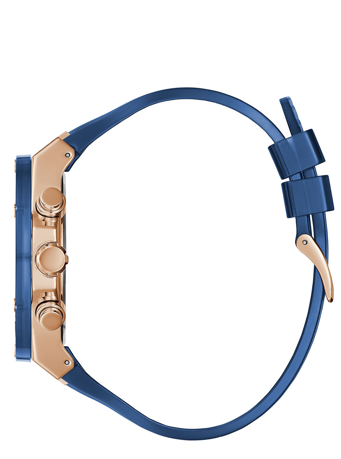 GUESS Mens Blue And Rose Gold Poseidon Watch GW0425G3 Side View