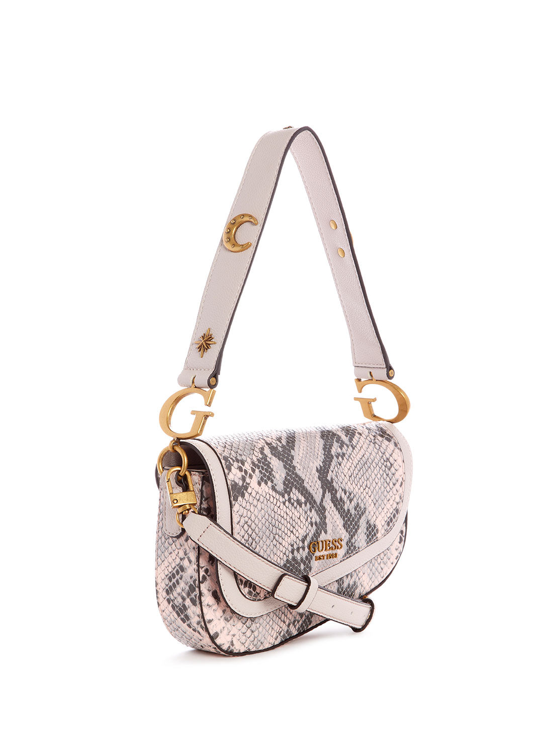 guess Blush Python G Dream womens Shoulder Bag side view