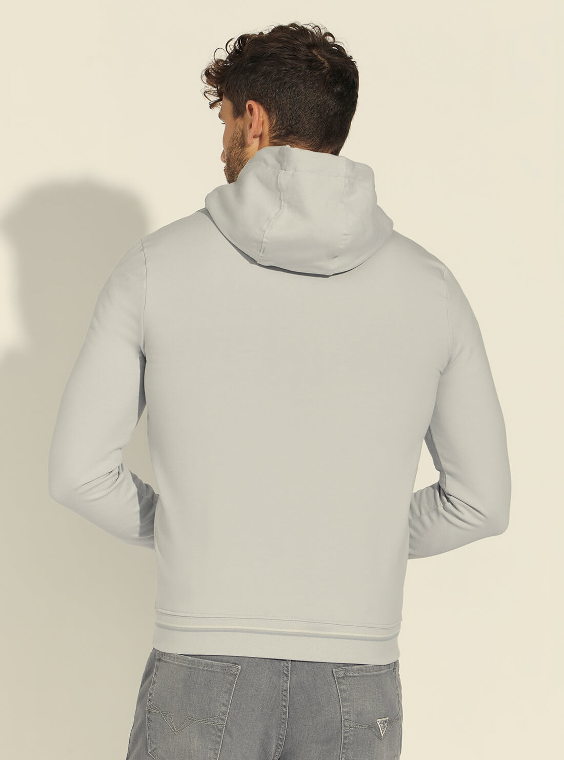 GUESS Mens Grey Brooks Fleece Jacket M1BQ48K7ON1 Back View
