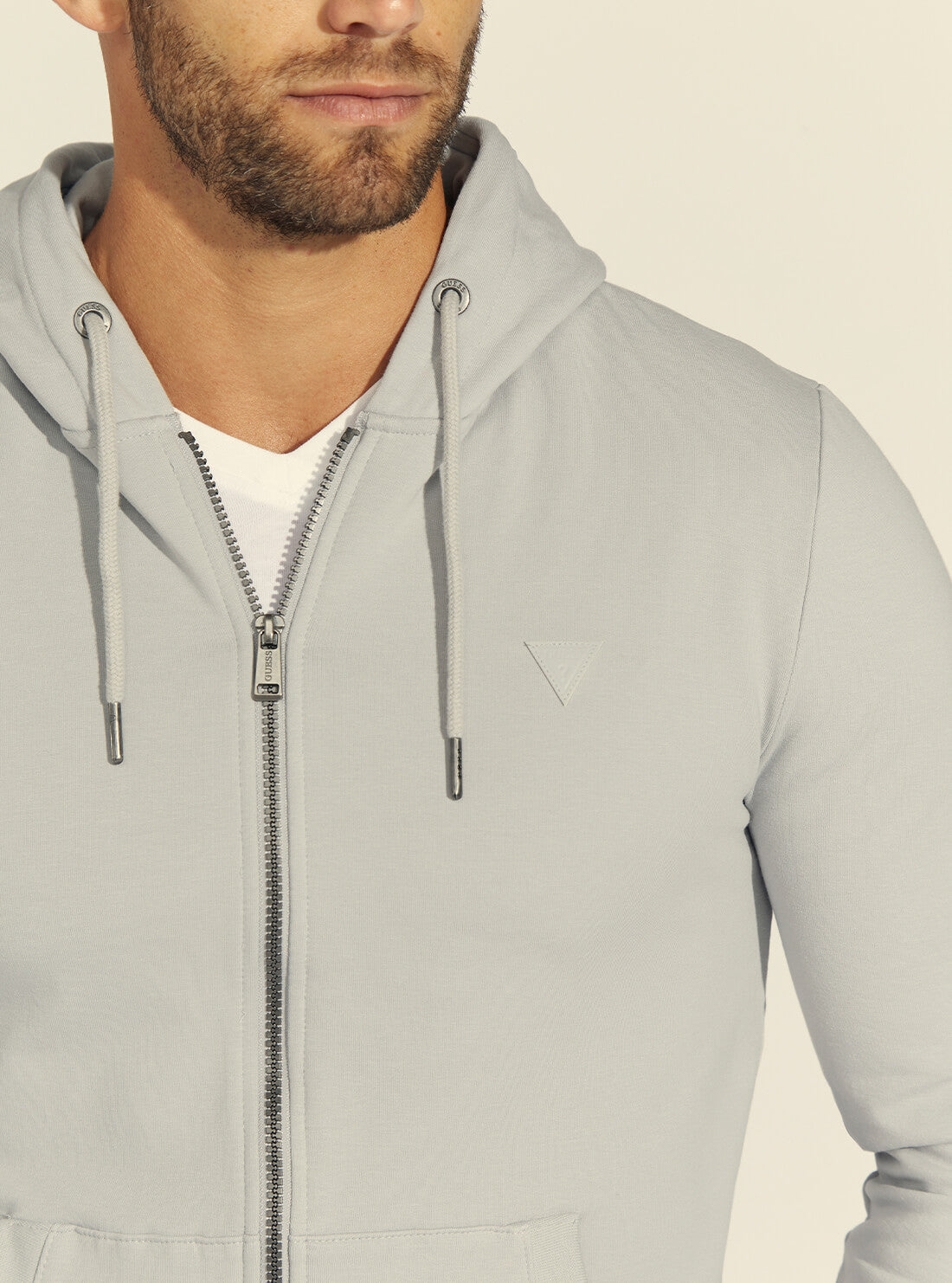 GUESS Mens Grey Brooks Fleece Jacket M1BQ48K7ON1 Detail View