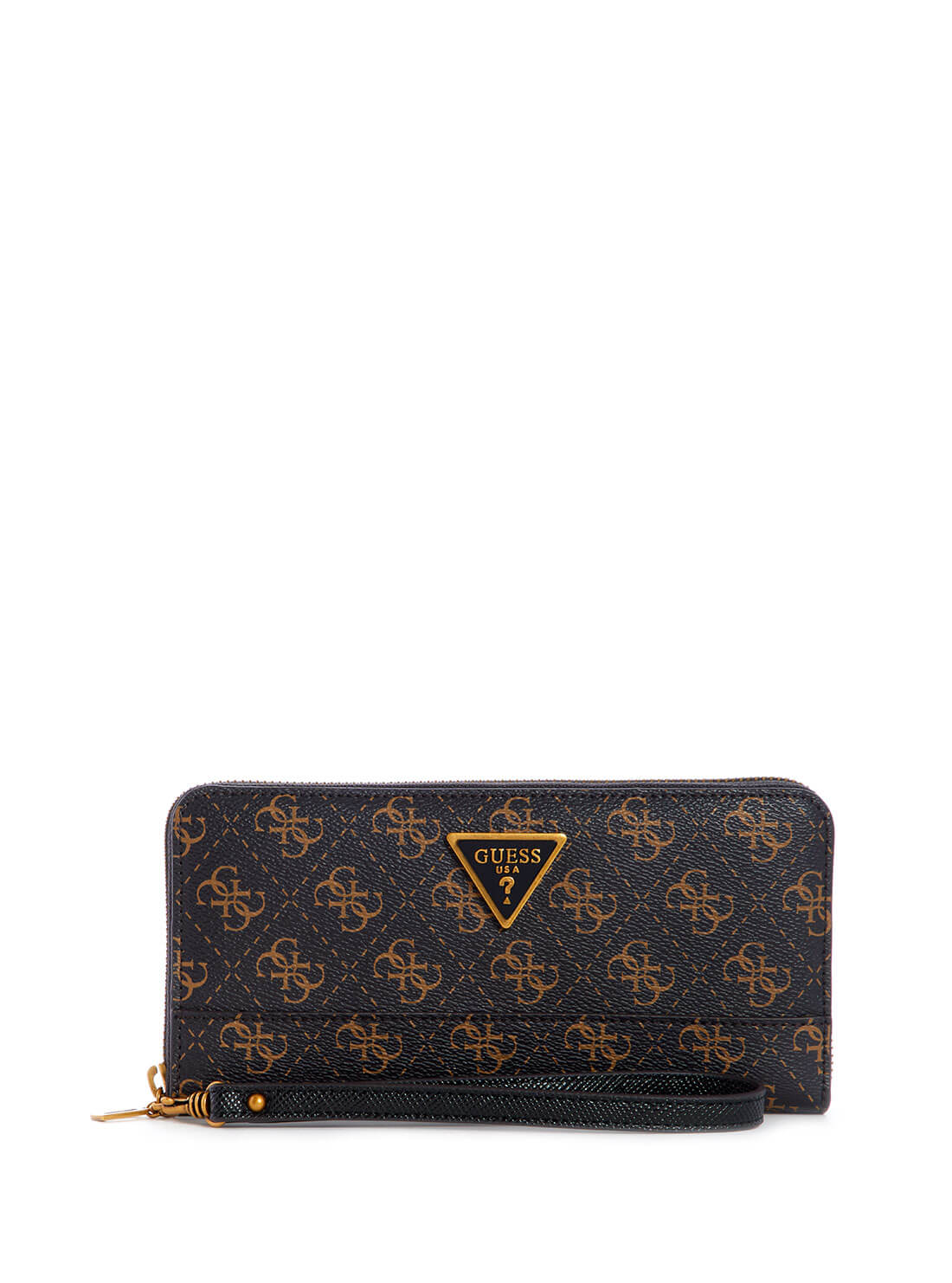 GUESS Womens  Black Brown Cordelia Logo Large Wallet BG837746 Front View