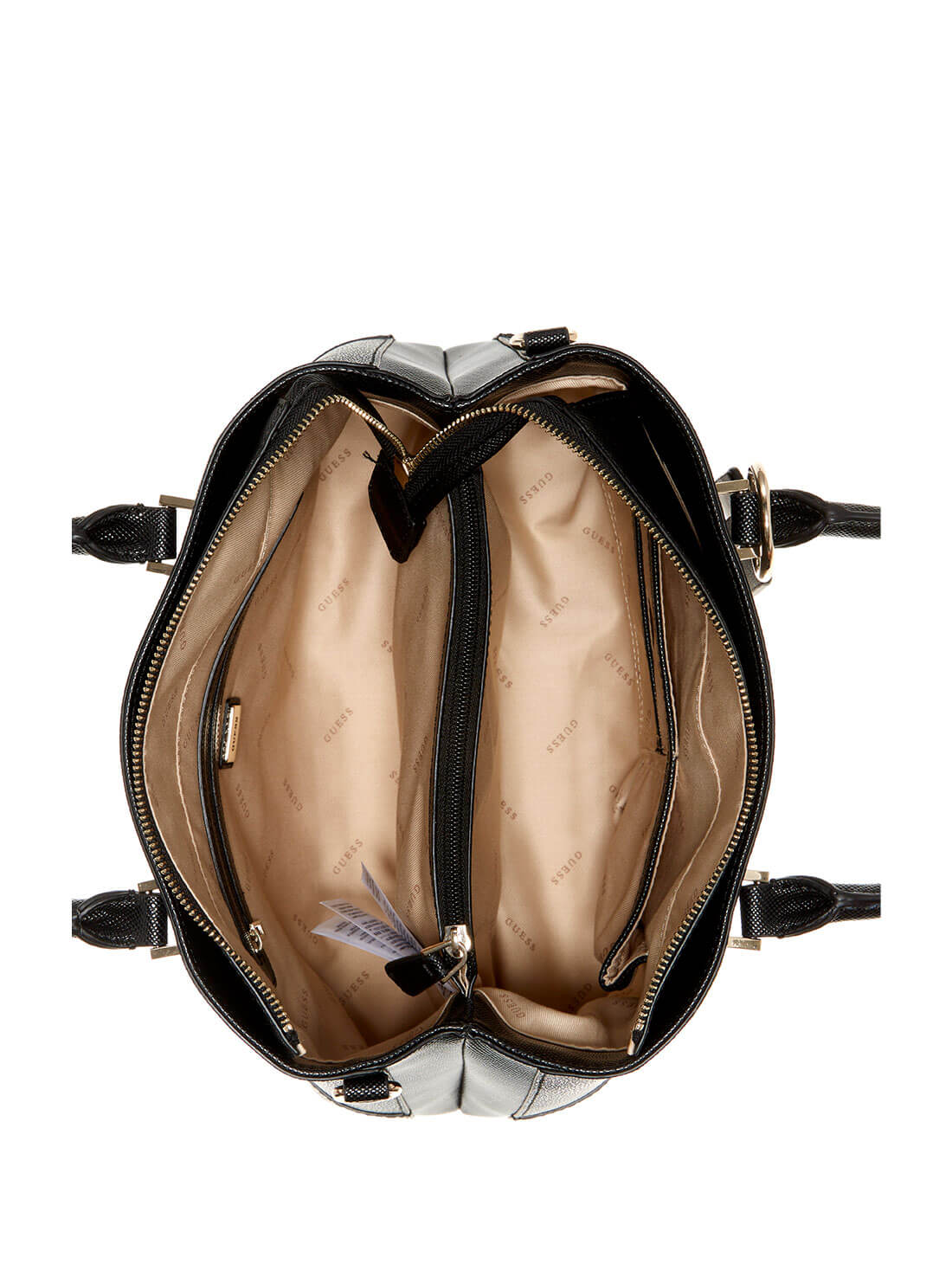 GUESS Women's Black Cordelia Logo Luxury Satchel BG837706 Inside View