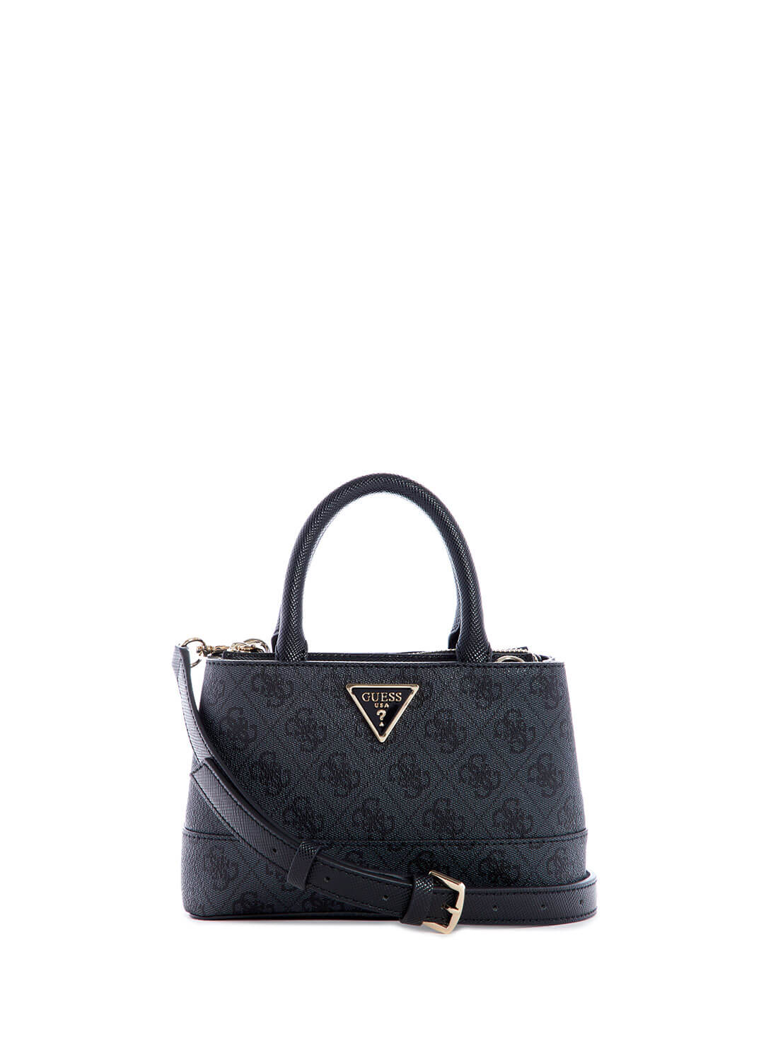 GUESS Women's Black Quattro G Logo Cordelia Mini Satchel BG837777 Front View