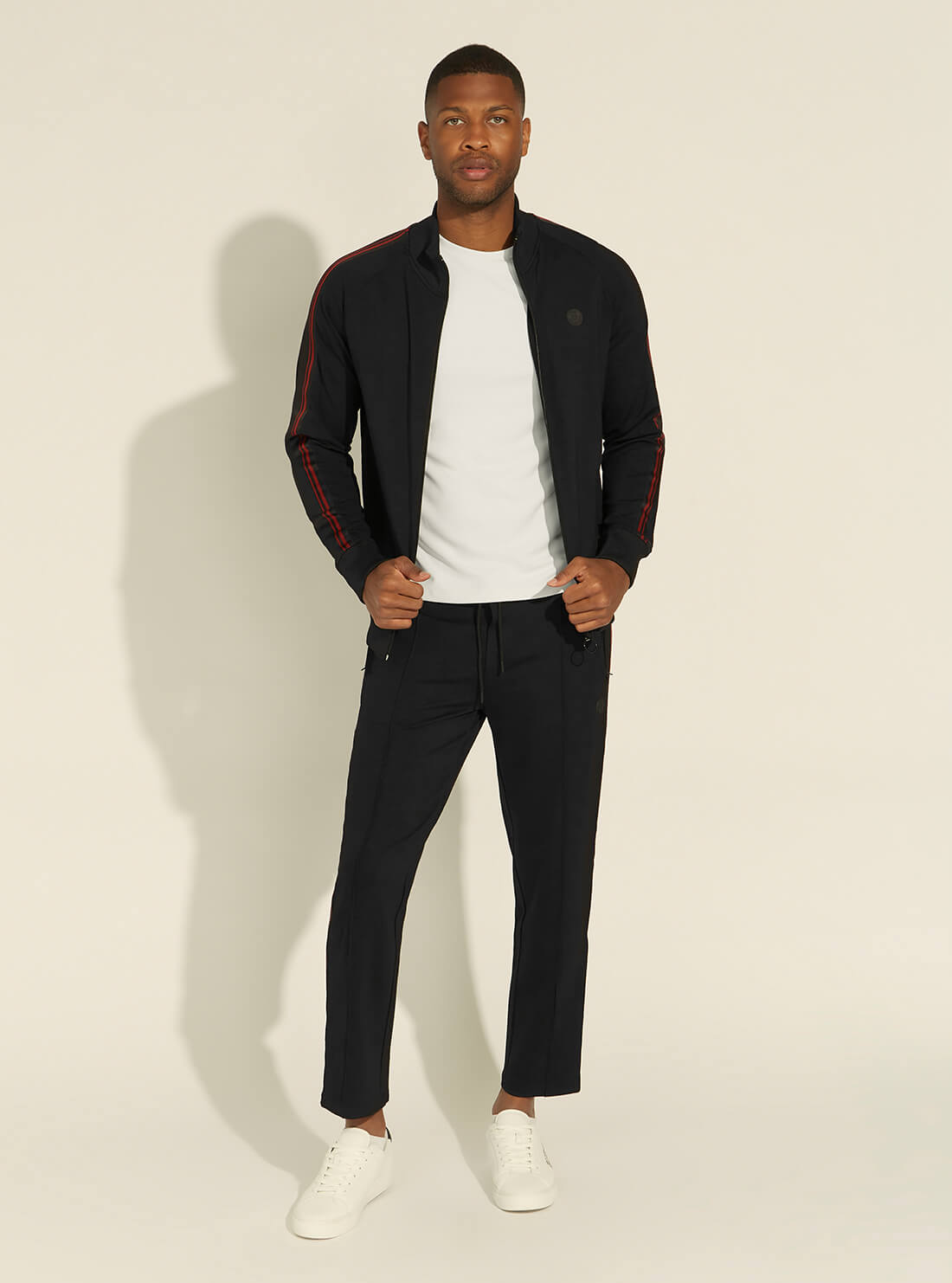 GUESS Mens Black Colorado Active Track Jacket U1GA40RAJW0 Full View