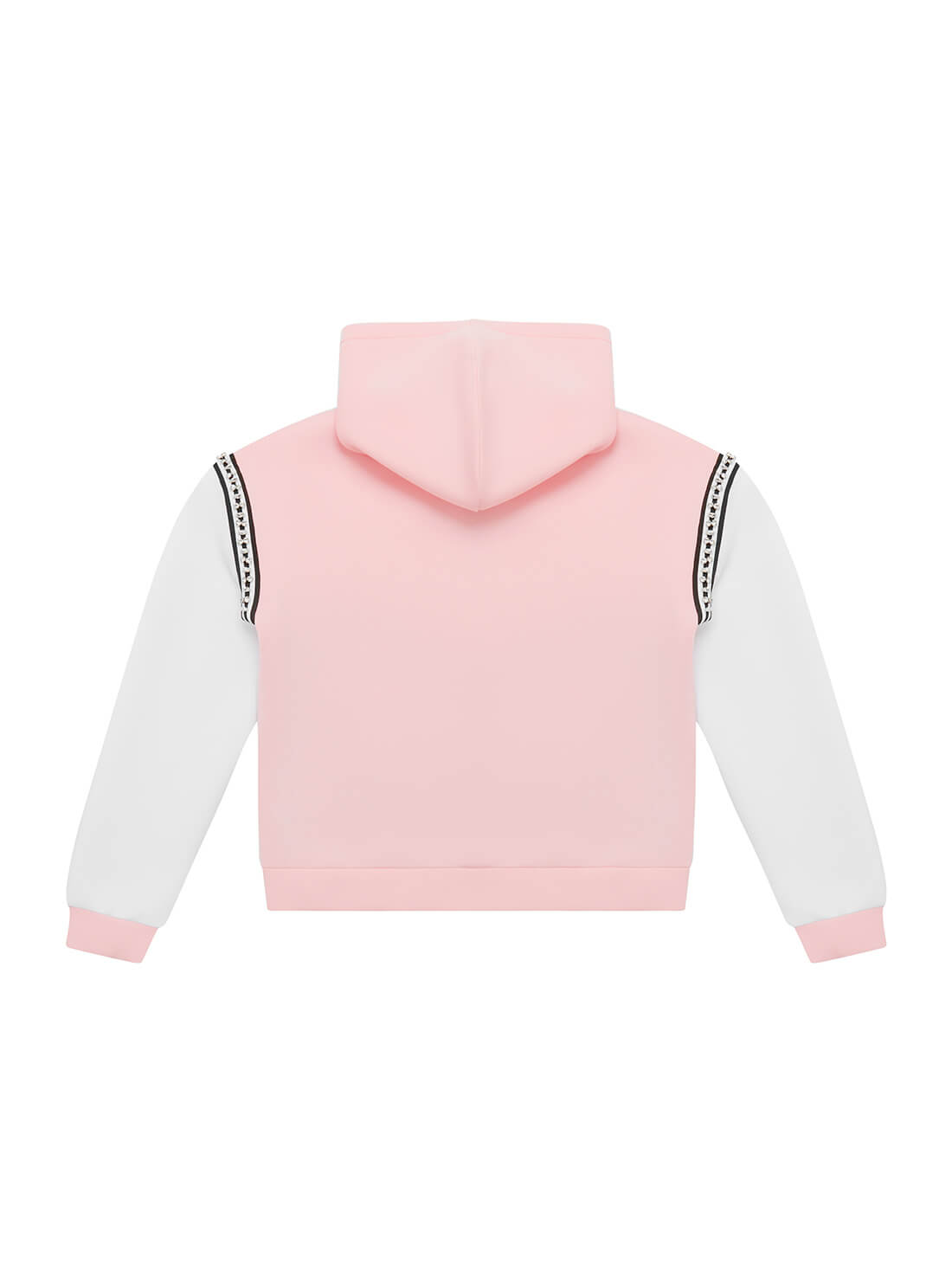 GUESS Big Girls Pink White Colour Block Active Hoodie Jacket (7-16) J1YQ06K7UW2 Back View