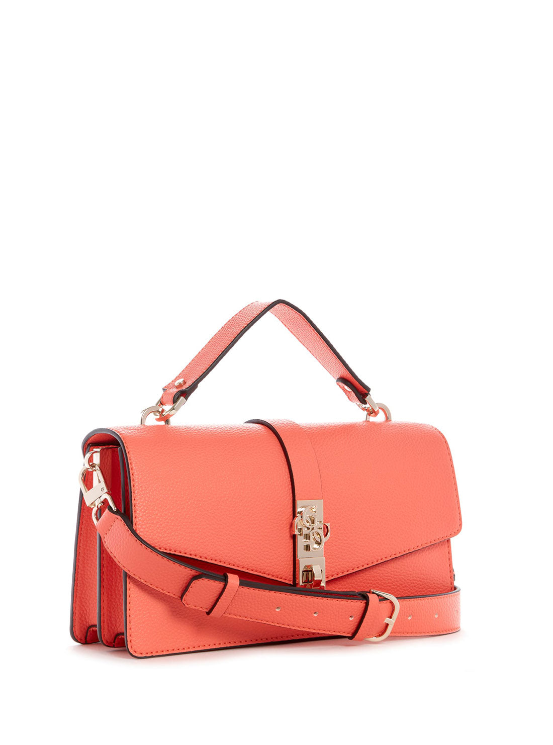 GUESS Womens Coral Orange Albury Crossbody Bag VG813121 Side  View